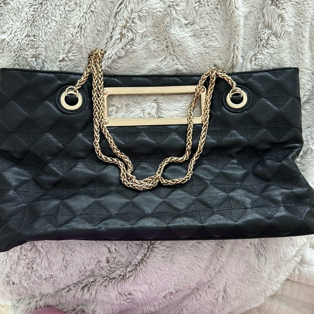Black leather purse